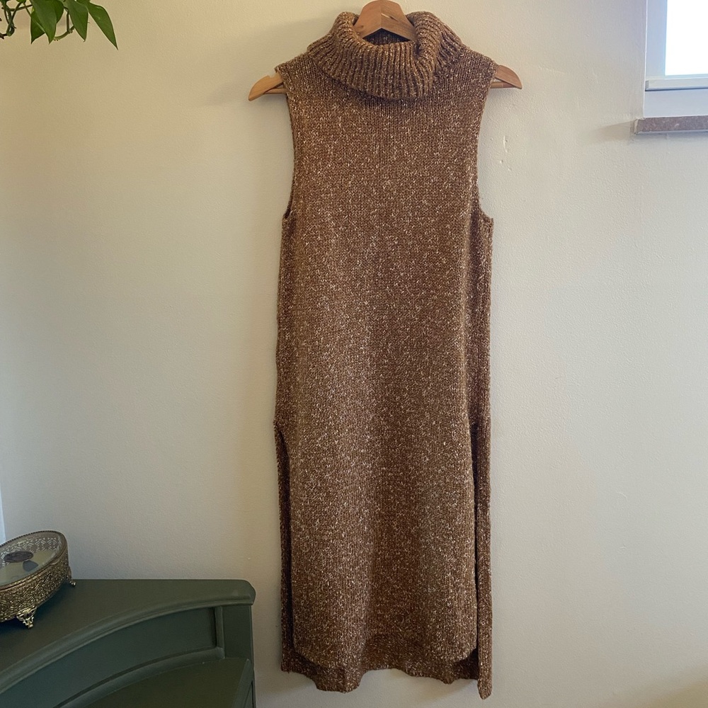 Anthropologie Sleeveless Turtle Neck Sweater Dress/Tunic